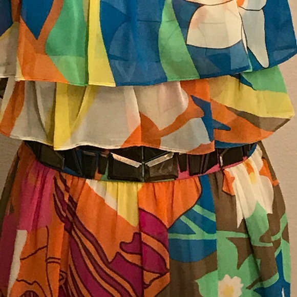 Tibi New York Dress Size 2 Floral Ruffle Jewels - Picture 3 of 8